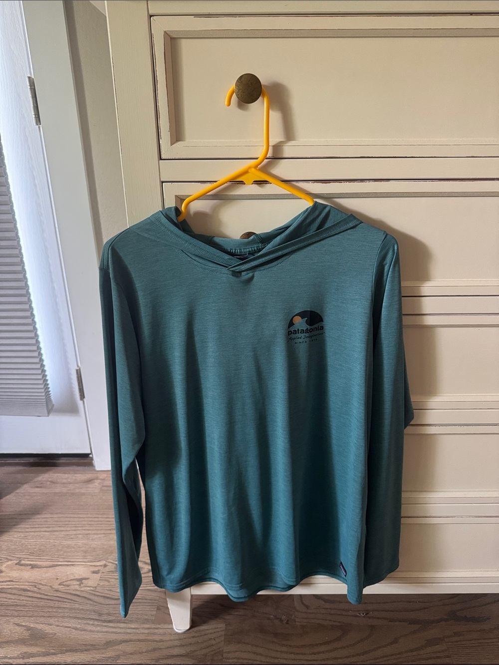 Patagonia Teal Long Sleeve Hoodie Tee